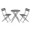BALKON-SET 3 TLG. Caprile - Dunkelgrau, Metall - [en.casa]