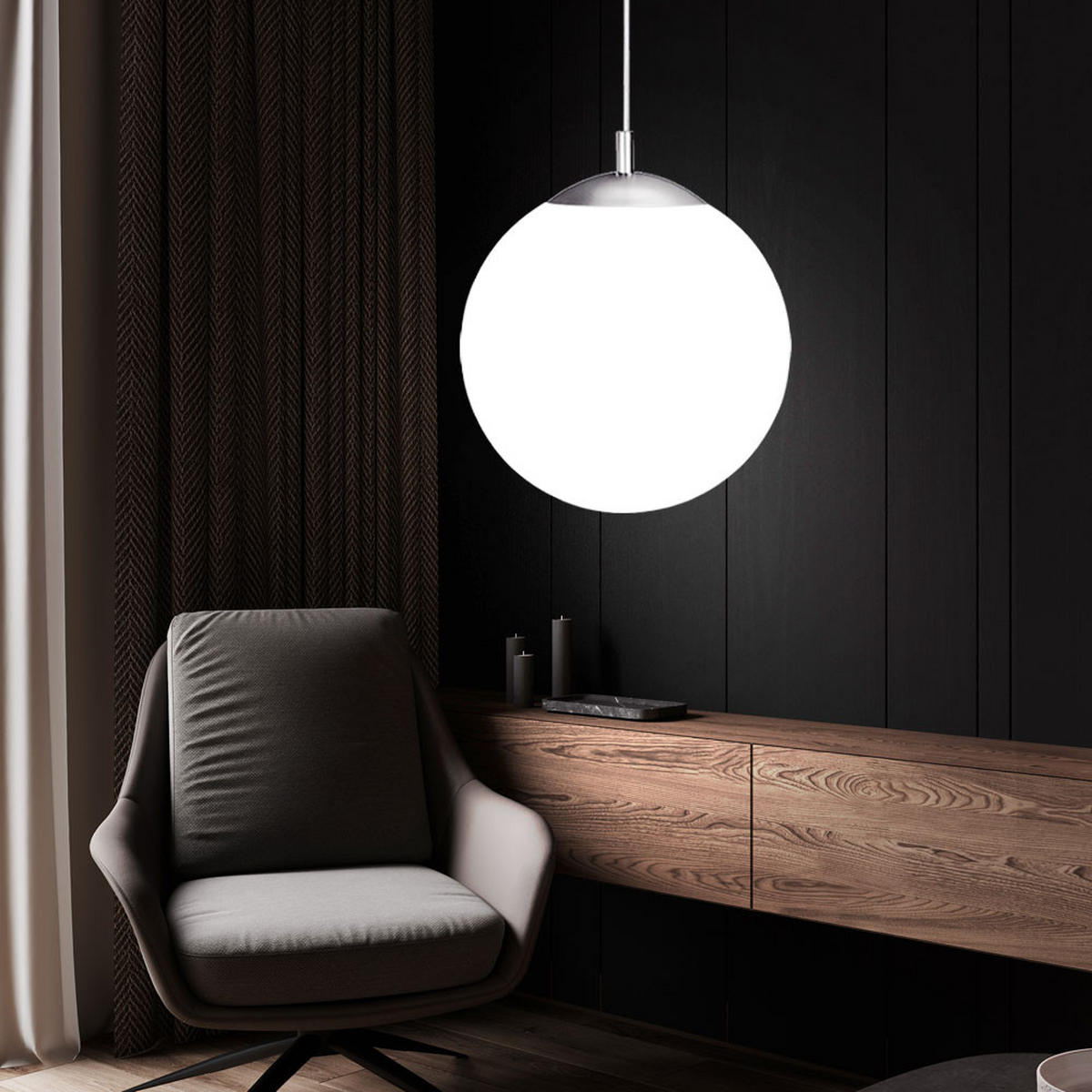 HÄNGELEUCHTE Metall Glas Weiß - Weiß, Glas (30/30/180cm) - Globo Lighting