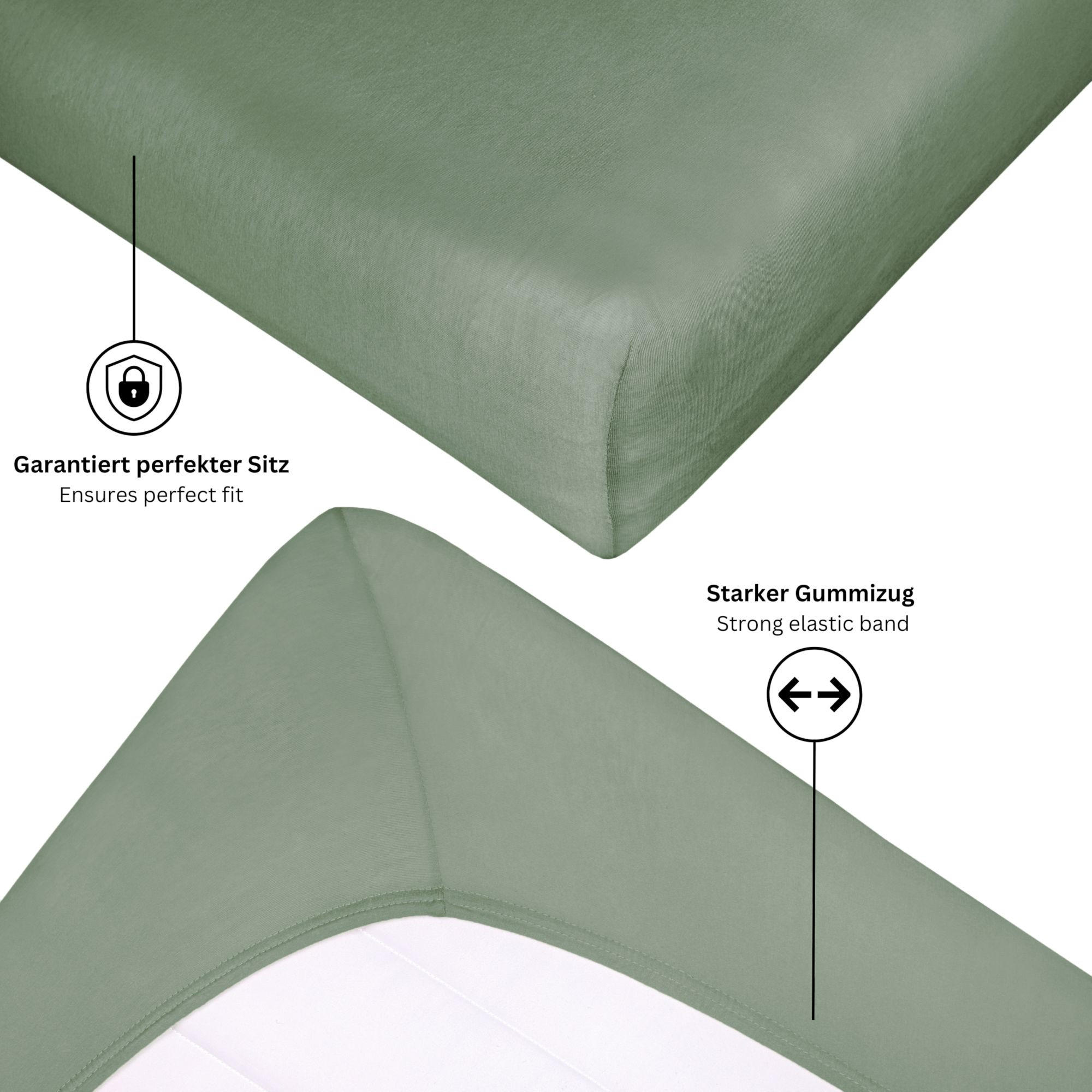 SPANNBETTLAKEN BASIC - Salbeigrün, Textil (200/200cm) - Schöner Wohnen