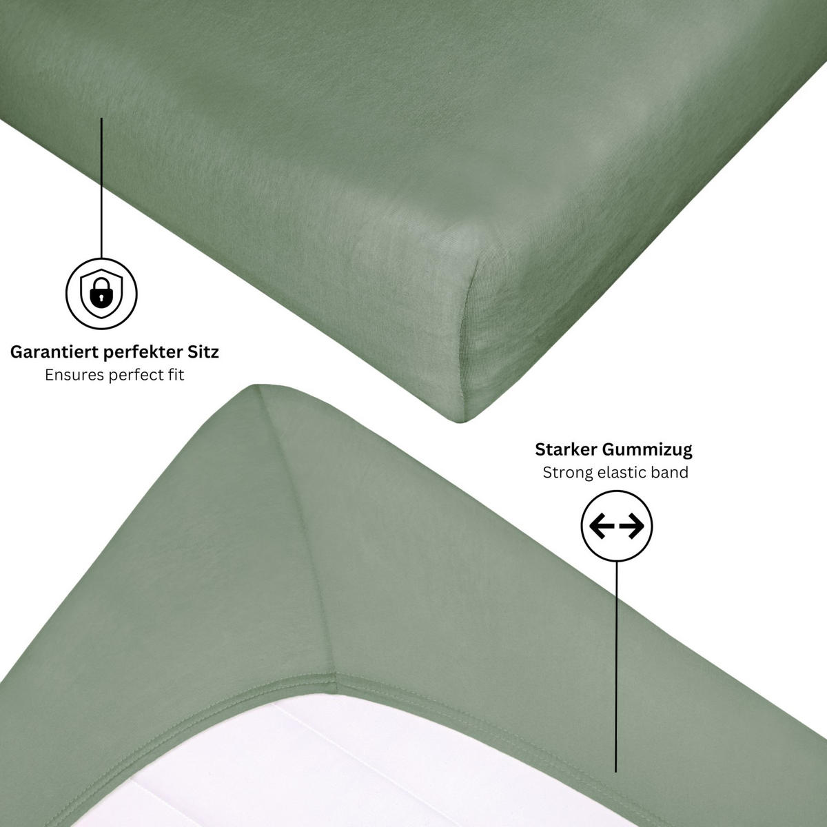 SPANNBETTLAKEN BASIC - Salbeigrün, Textil (150/200cm) - Schöner Wohnen