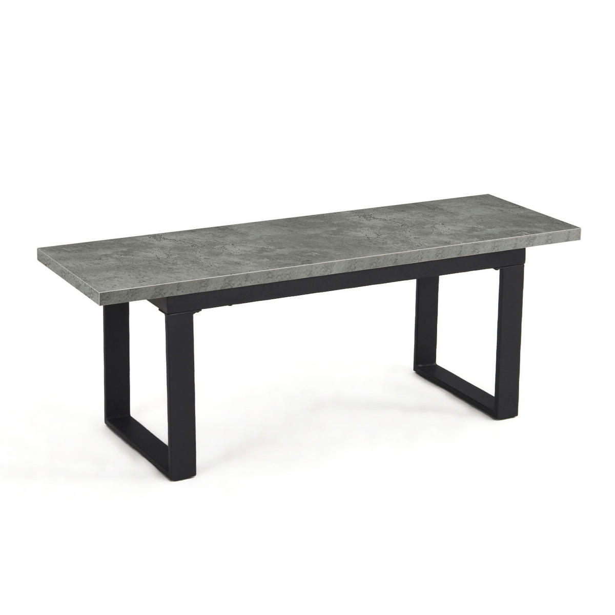 SITZBANK LEA Beton, 120/40/45 cm - Anthrazit/Schwarz, Holzwerkstoff/Metall (120/45/40cm) - B&D Home