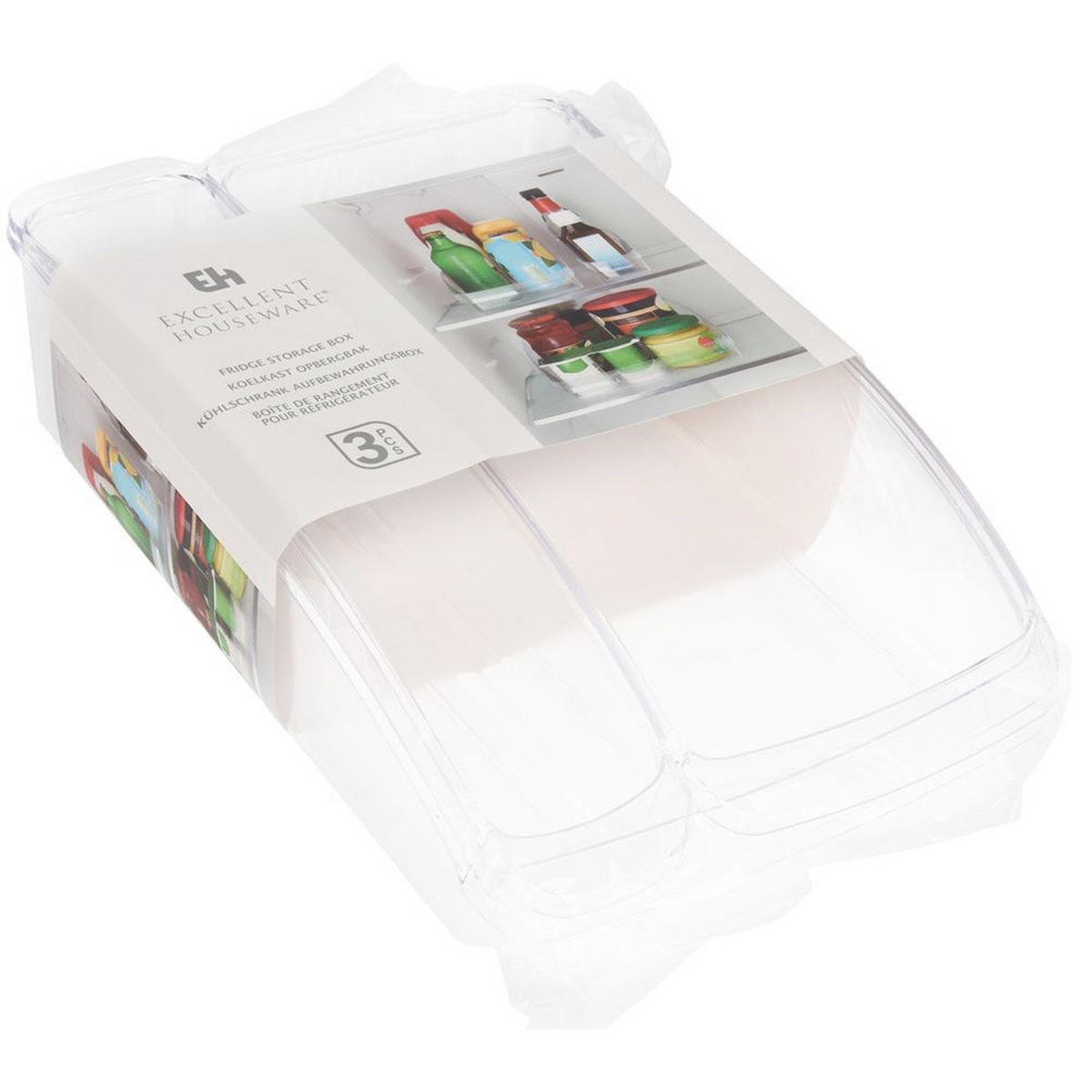 KÜHLSCHRANK-ORGANIZER 3-teiliger - Transparent, Kunststoff (33/8/7.3cm) - Excellent Houseware