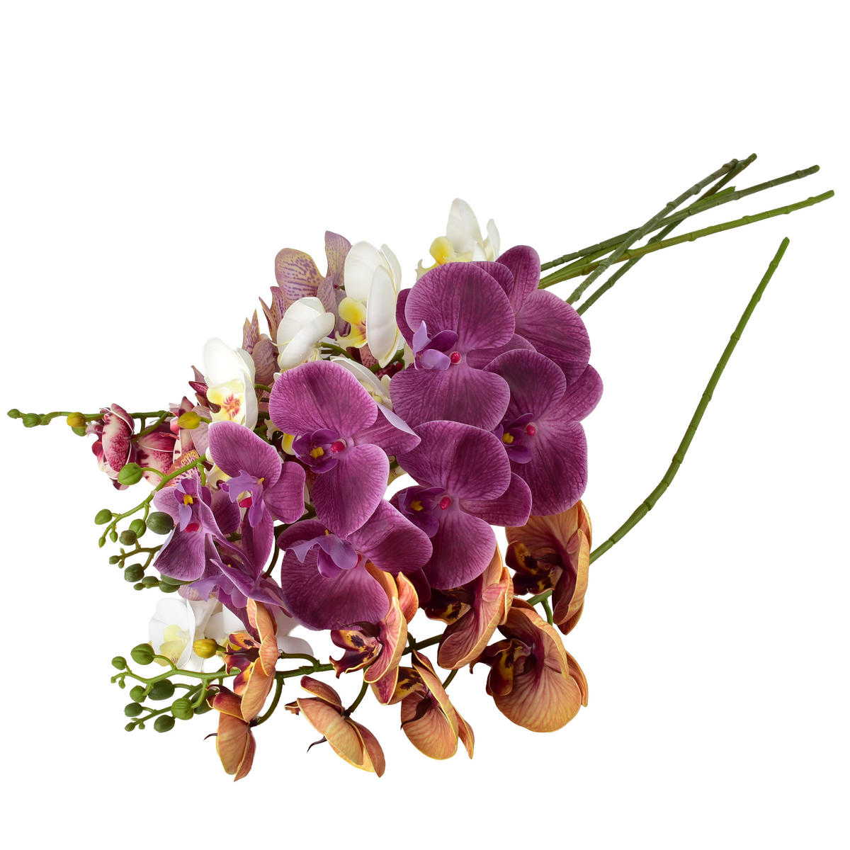 UMĚLÁ ORCHIDEJ, bílá - bílá, plast (85cm) - Mondex