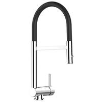 VORFENSTER-KÜCHENARMATUR, Umklappbar 6 CM, Verchromt und Schwarz, 2-Strahl-Brause - Schwarz, Metall (21.3/48.2/21.3cm) - VIZIO