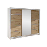 SCHWEBETÜRENSCHRANK Derby VI - Eiche Artisan, Holzwerkstoff/Metall (200/215/58cm) - MIRJAN24