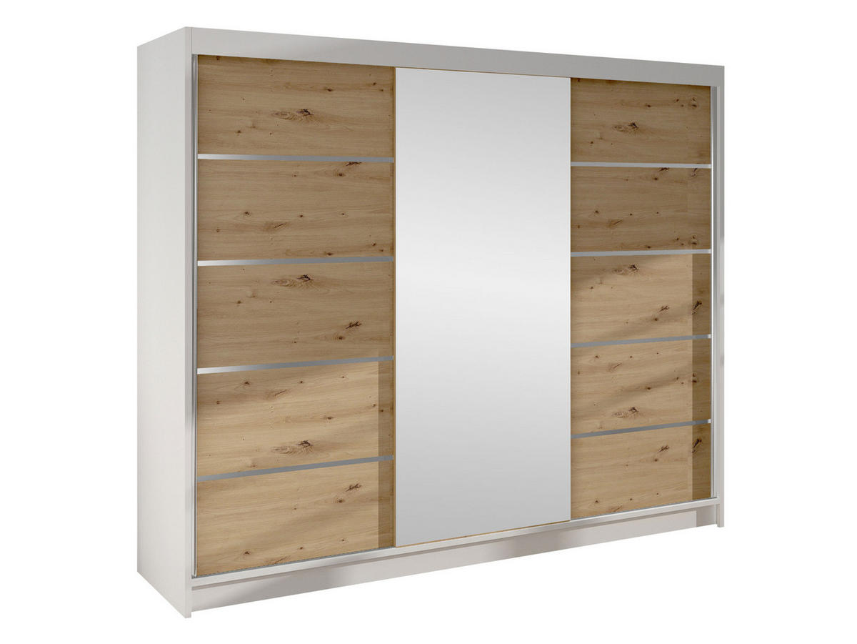 SCHWEBETÜRENSCHRANK Derby VI - Eiche Artisan, Holzwerkstoff/Metall (200/215/58cm) - MIRJAN24