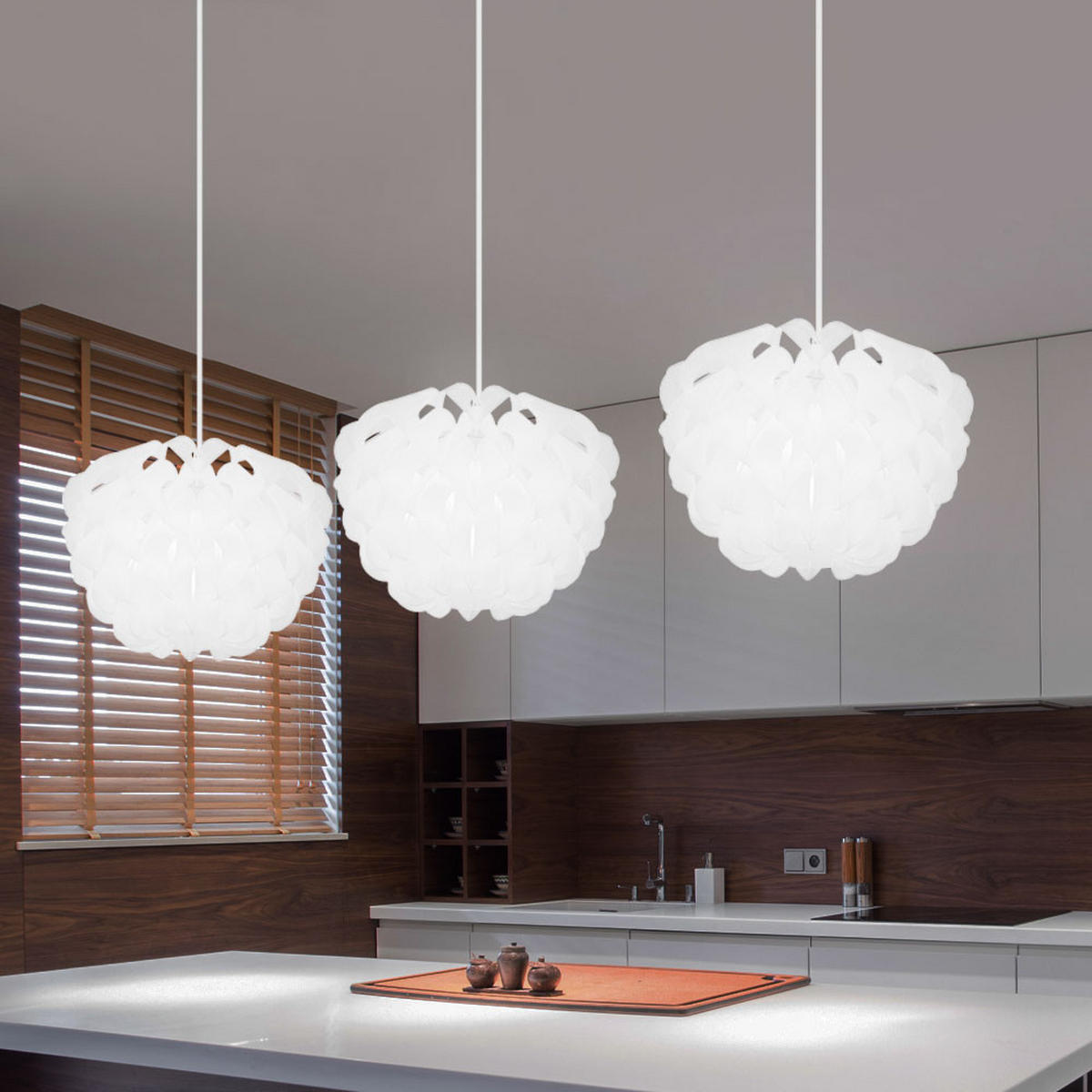 HÄNGELEUCHTE Metall Weiß 3 flammig - Weiß, Metall (101/26/120cm) - Globo Lighting