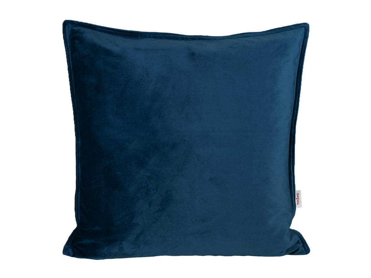 KISSENHÜLLE Samt&Sonders admiral-blau 45/45 cm - Blau/Dunkelblau, Textil (45/45cm) - beties Heimtextil