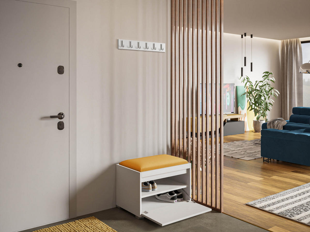 GARDEROBEN-SET Grawis 60 III - Silberfarben/Orange, Holzwerkstoff/Kunststoff (64.5/45/34cm) - MIRJAN24