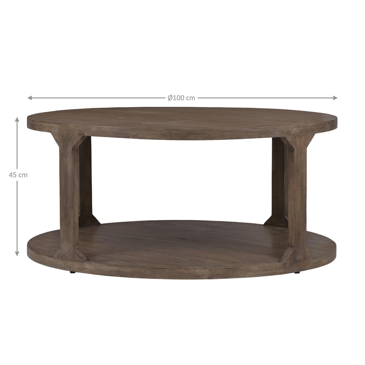 COUCHTISCH Ø100x45 cm rund Natur handgefertigt aus Mangoholz - Naturfarben, Holz (100/45/100cm) - WOMO-DESIGN