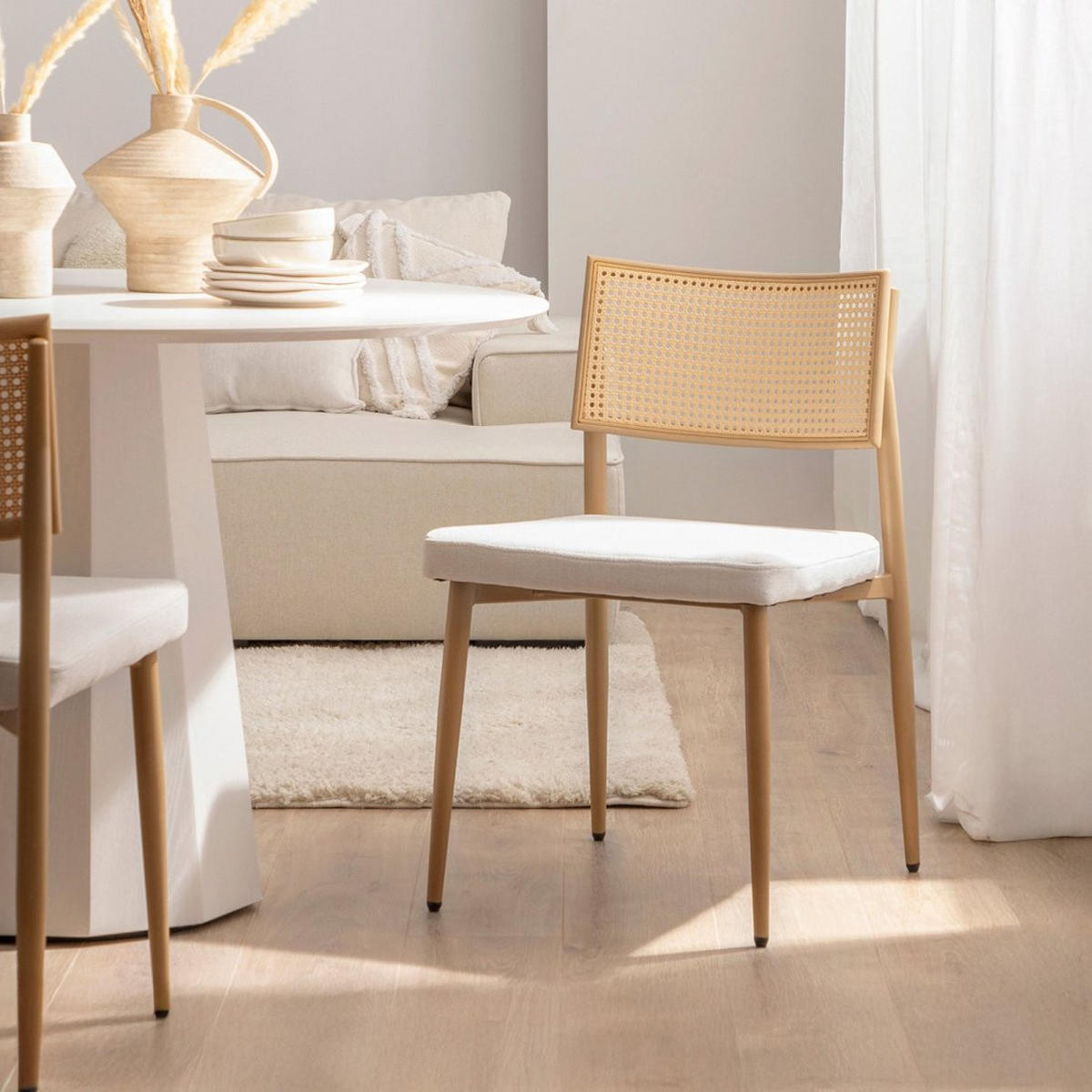 ESSZIMMERSTUHL Yara Natürlich 48 cm x 79 cm - Naturfarben, Textil (48/79/57cm) - Klast Home