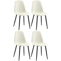 STUHL 4er Set Stoff Creme - Creme/Schwarz, Textil/Metall (44/88/54cm) - CLP