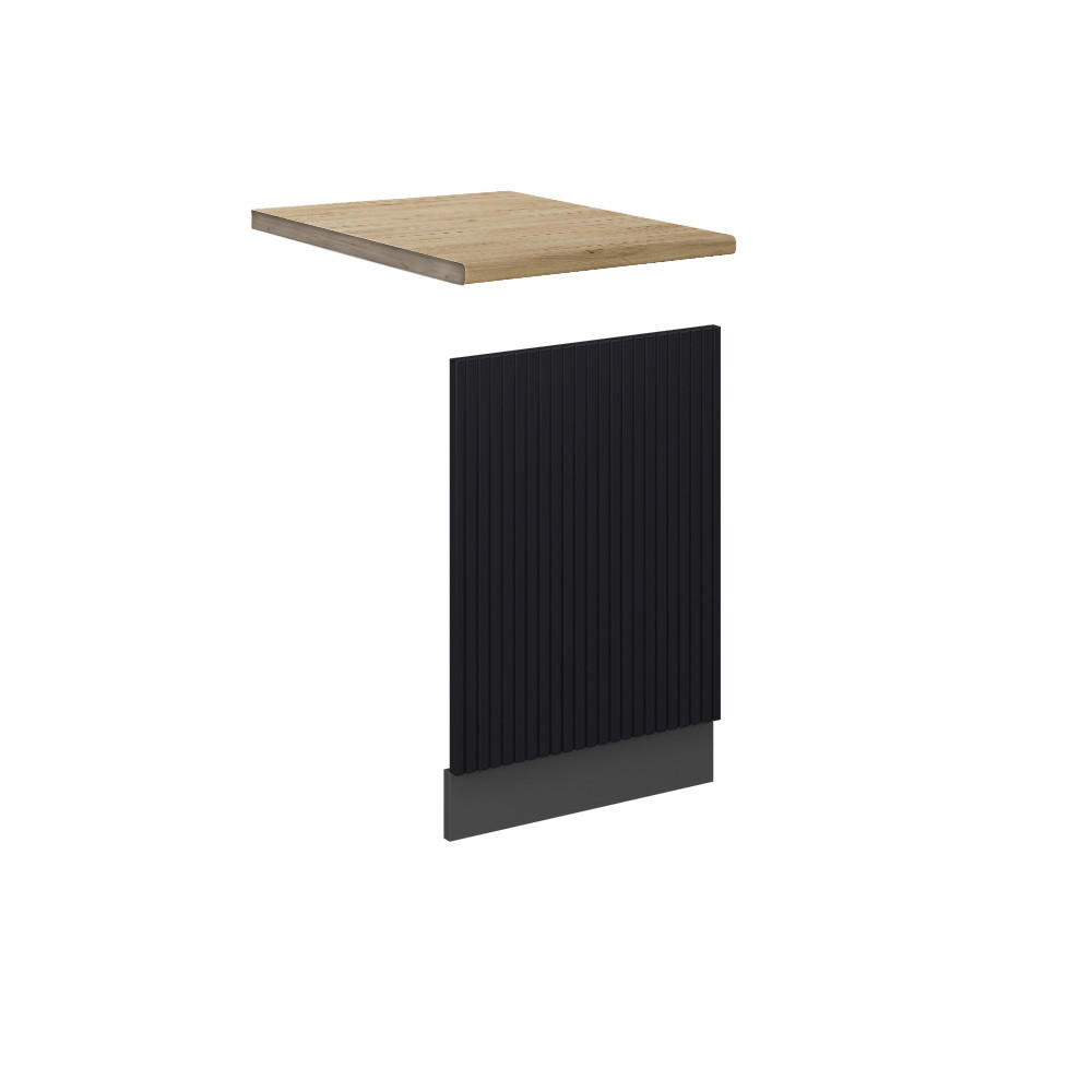 FRONTBLENDE Fame-Line, Schwarz gestreift, 45 cm, AP Eiche - Anthrazit/Schwarz, Holzwerkstoff (45/67.4/1.6cm) - Vicco