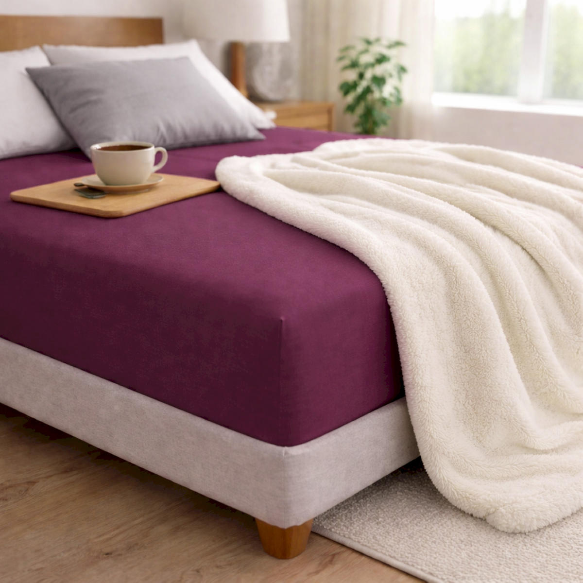 SPANNBETTLAKEN BASIC - Beere, Textil (200/200cm) - Schöner Wohnen