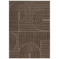 KURZFLORTEPPICH LINEA taupe Patchworkmuster 3D-Struktur 140/200 cm - Taupe, Textil (140/200cm) - Tapiso