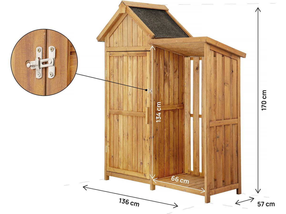 GARTENSCHRANK - GARTENTRUHE noé Braun - Braun, Holz (57/170/136cm) - Habitat Garten