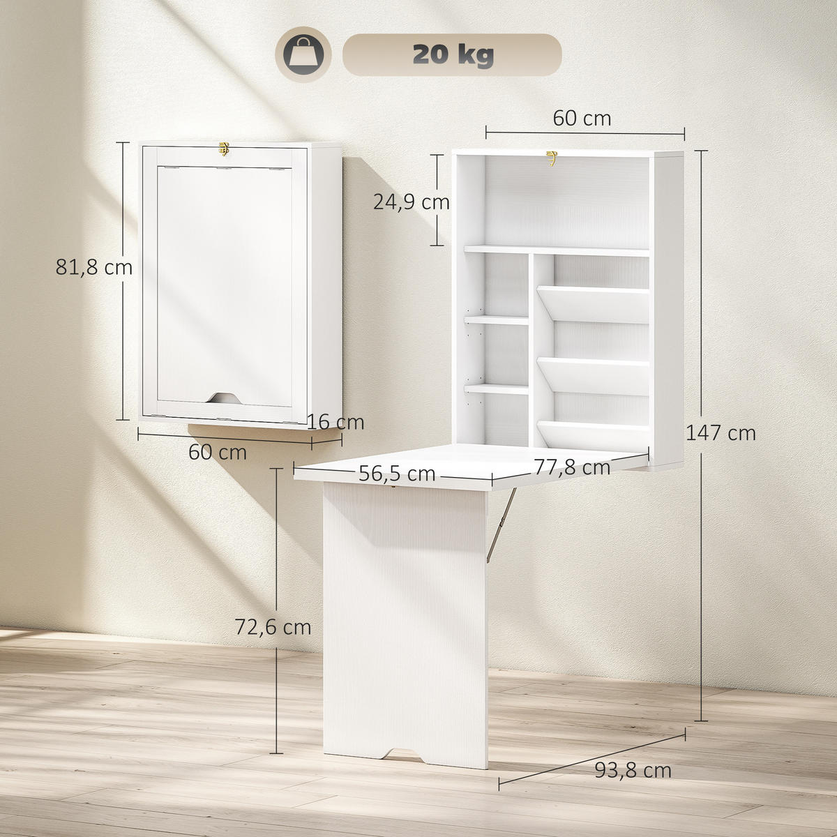 BÜROTISCH Weiß 1 Stück - Weiß, Holzwerkstoff (60/147/93.8cm) - GiPP