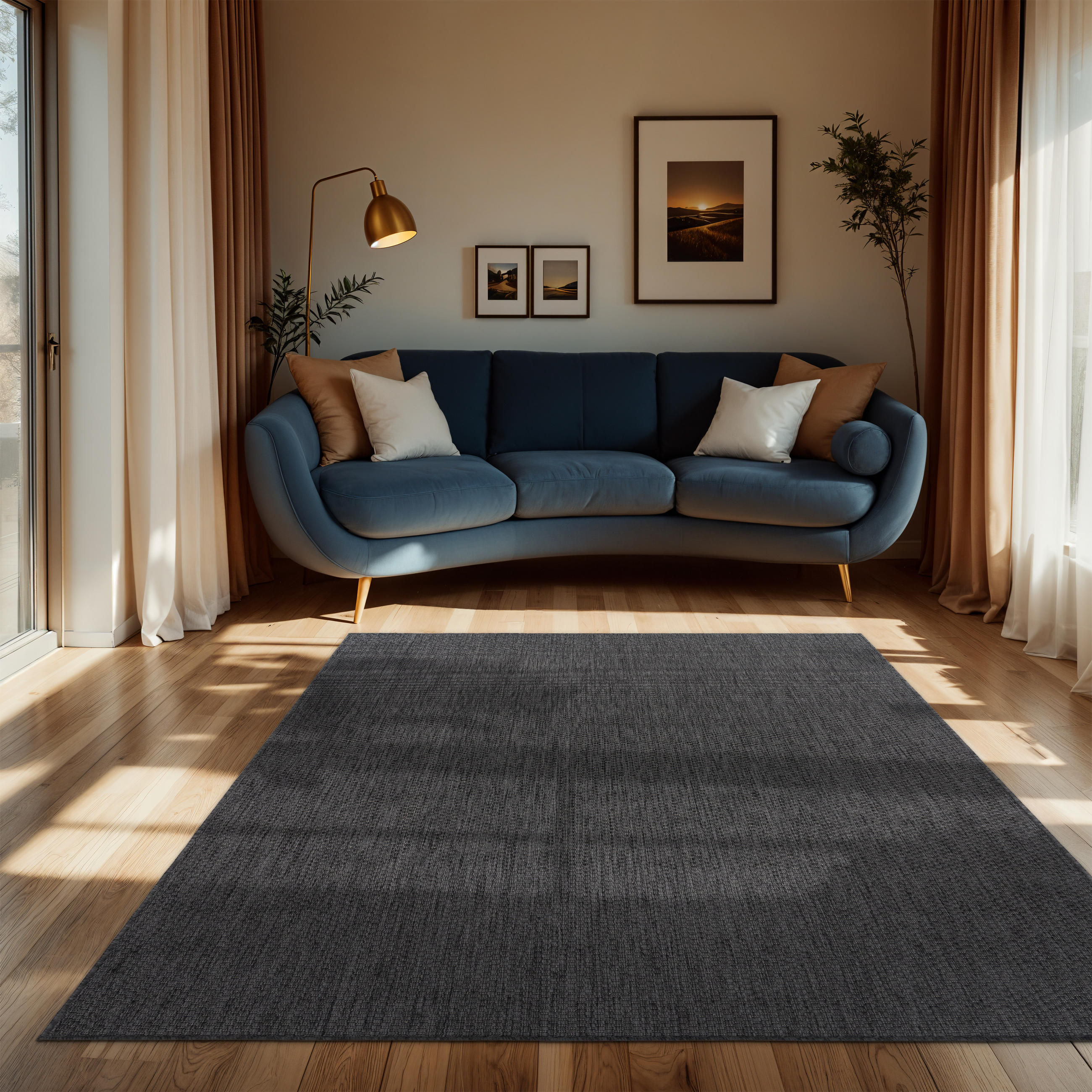 OUTDOORTEPPICH 150/150 cm Venedig 165 - Anthrazit, Textil (150/150cm) - Paco Home