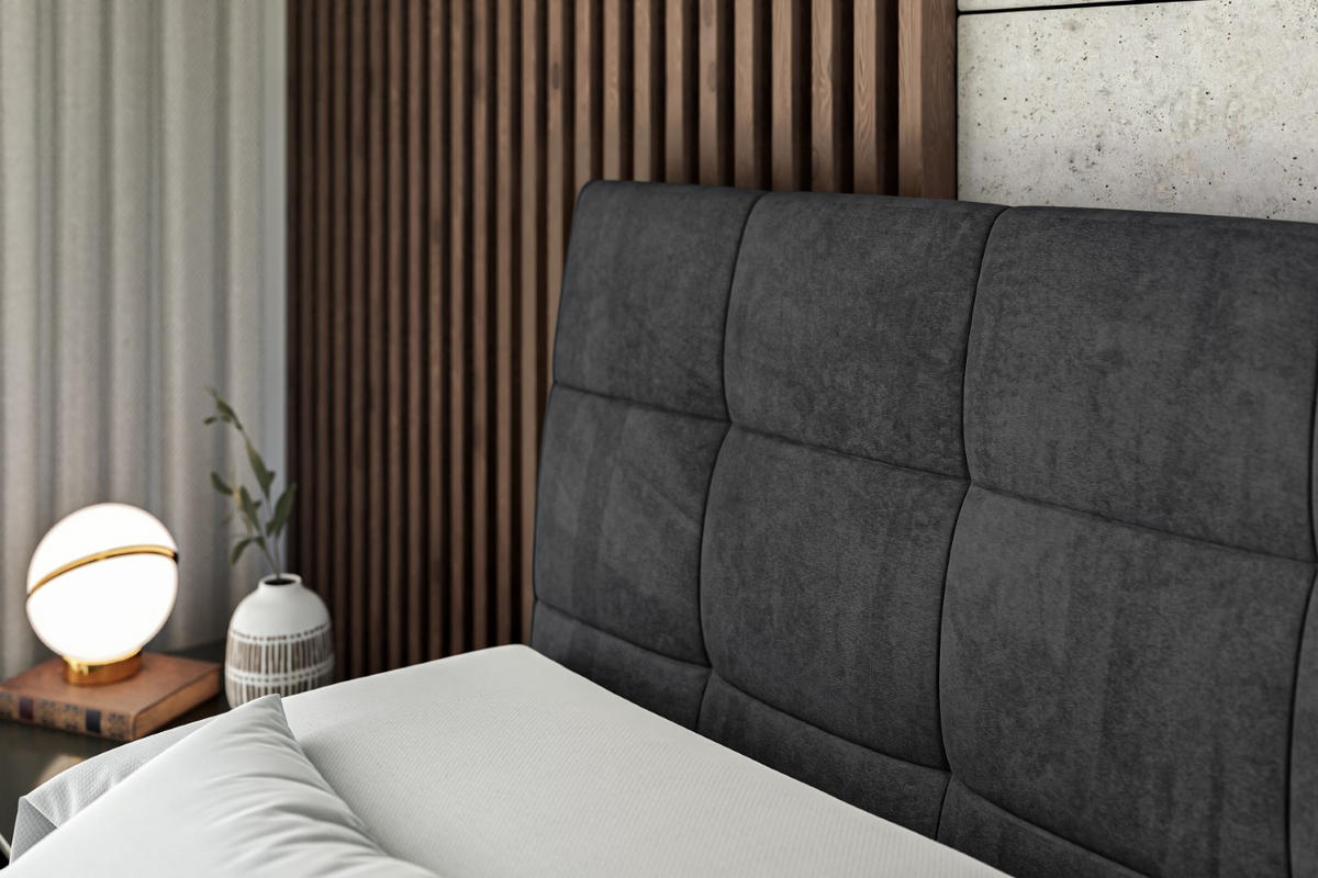 BOXSPRINGBETT APO KING - 120 x 200 - H3/H4 - Schwarz - Schwarz, Holzwerkstoff (120/200cm) - ALTDECOR