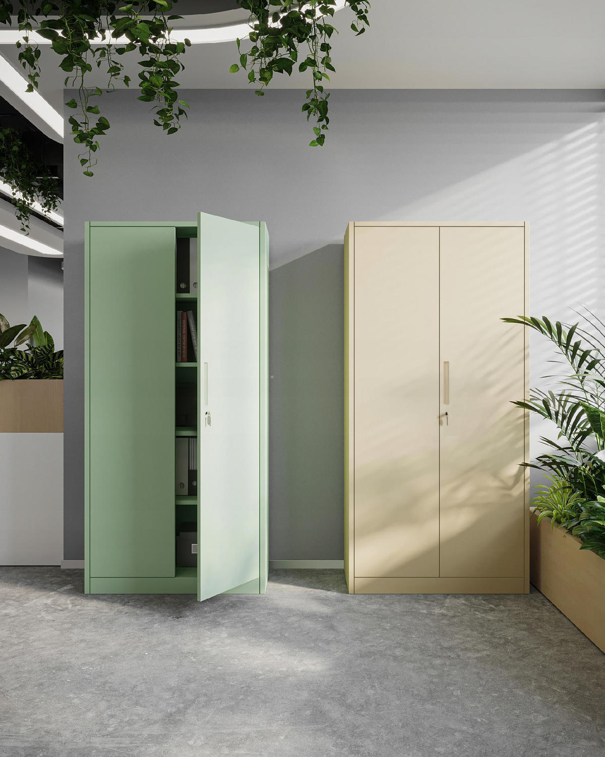 AKTENSCHRANK JAN 185x90x45 cm - Grün, Metall (90/185/40cm) - Jan Nowak