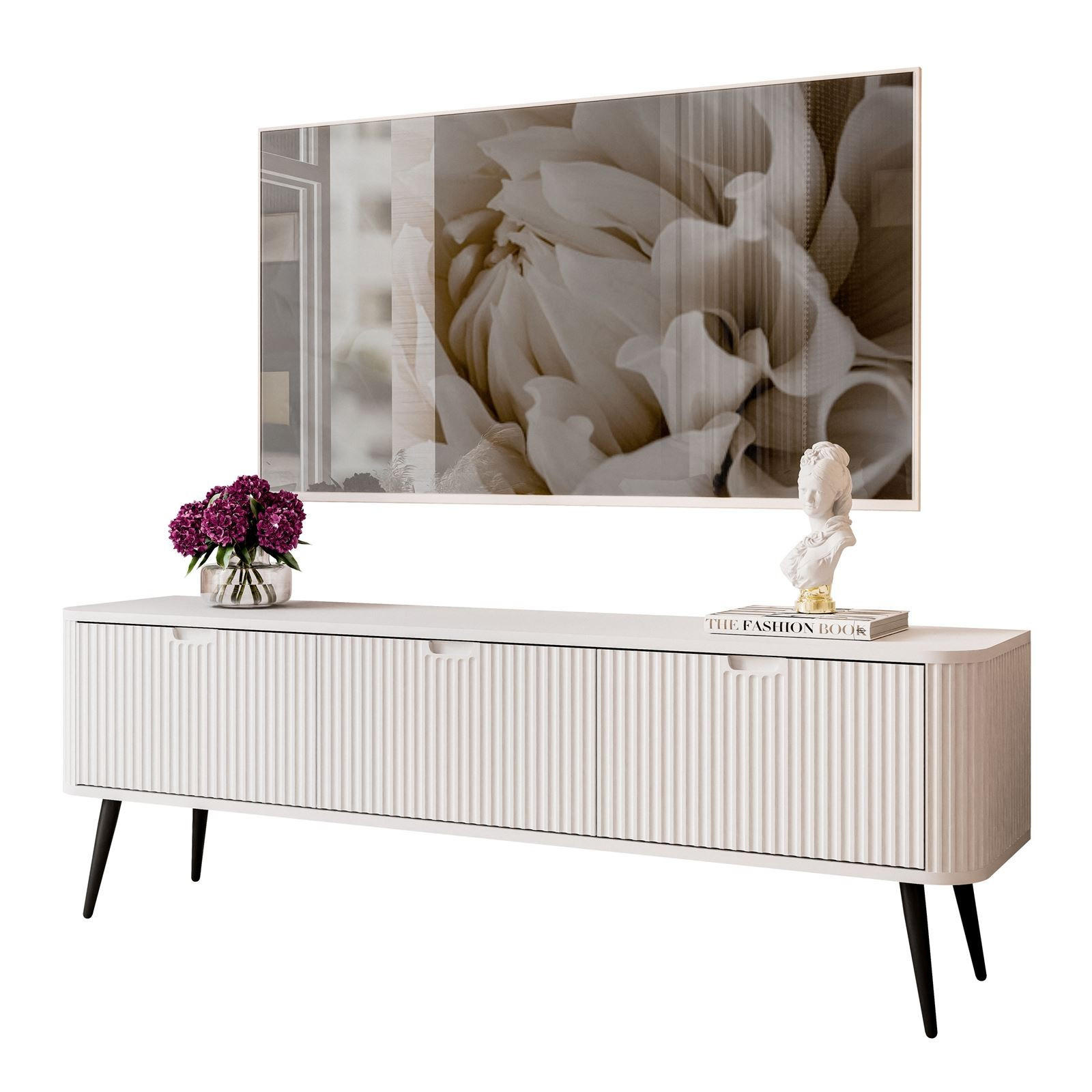 TV Element ZAIRA RTV168 Weiß - Weiß, Holzwerkstoff (168/57/39cm) - Lookway