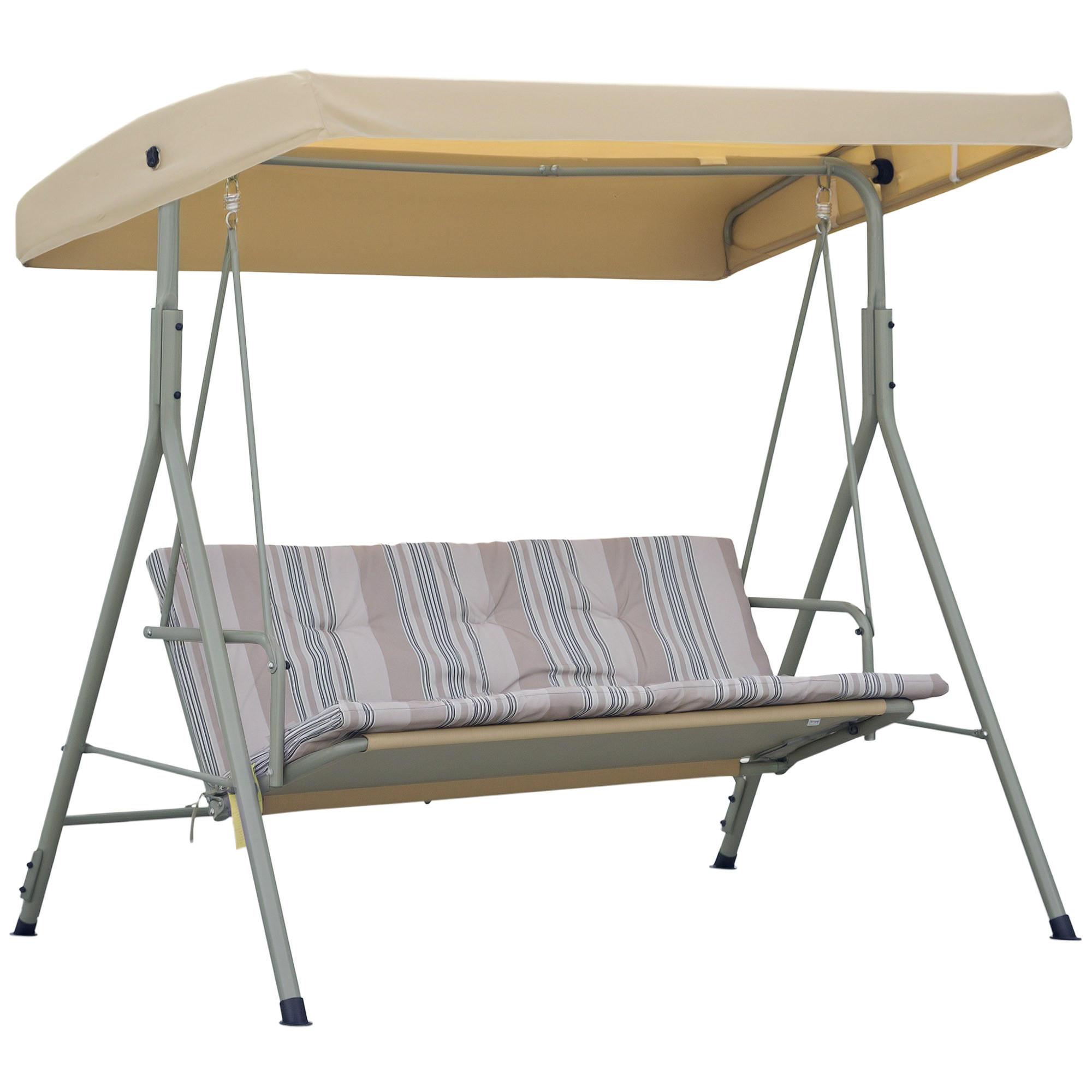 HOLLYWOODSCHAUKEL Hellbraun 3-Sitzer - Braun, Metall (436.88/396.24/279.4cm) - PANGIVO