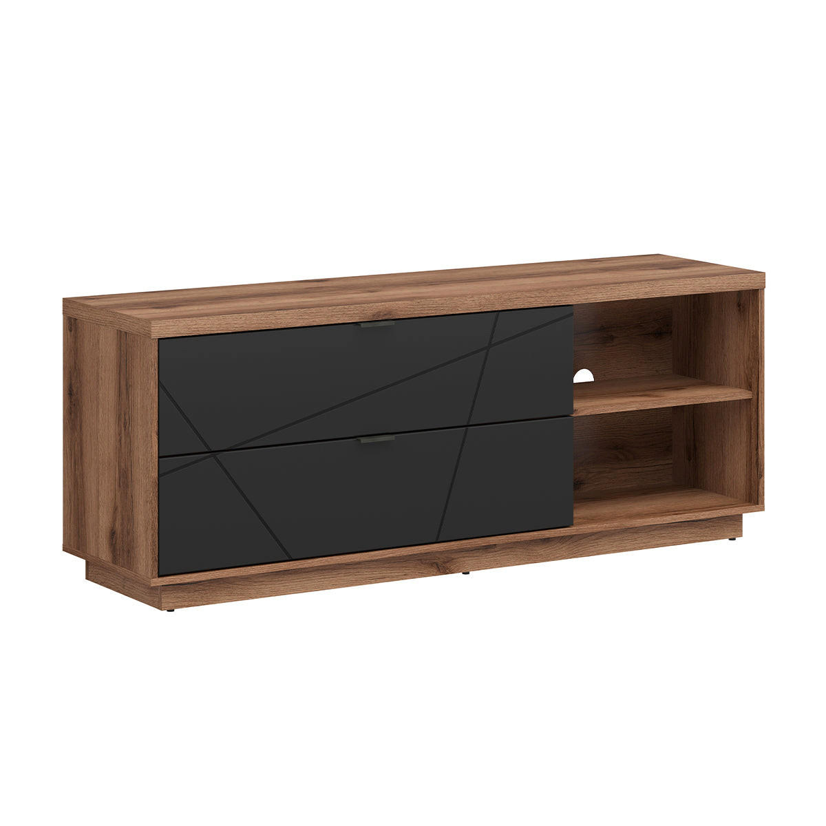 TV STOLÍK Sven Čierna a drevo - čierna, kompozitné drevo (156/61/43cm) - Petits-meubles
