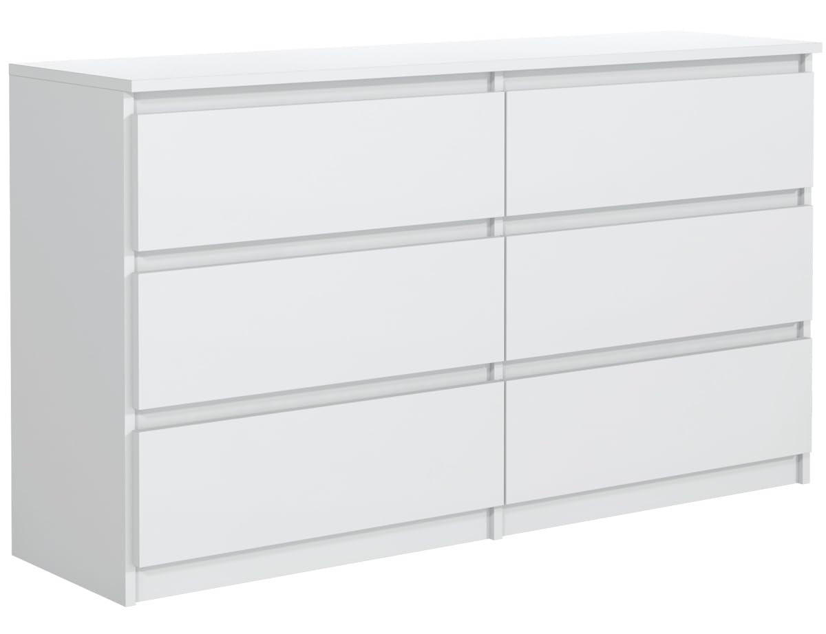 KOMMODE mit Schubladen Weiß 138,6 x 78,5 x 39 cm - Weiß, Holzwerkstoff (138.6/138.6/39cm) - MebLocker