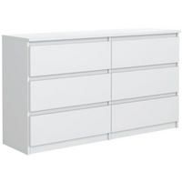 KOMMODE mit Schubladen Weiß 138,6 x 78,5 x 39 cm - Weiß, Holzwerkstoff (138.6/138.6/39cm) - MebLocker