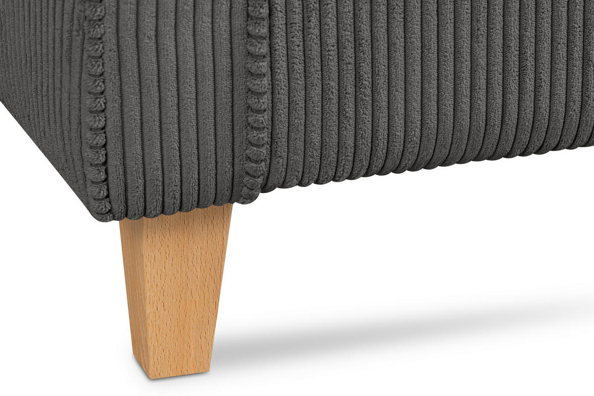 OHRENSESSEL MILES Kord-Bezug Petfriendly, grau - Grau, Holzwerkstoff/Buchenholz (82/105/97cm) - KONSIMO®