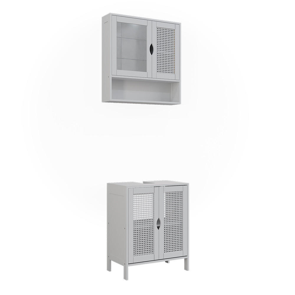 SET MOBILIER BAIE Liora, Alb, 2 piese
