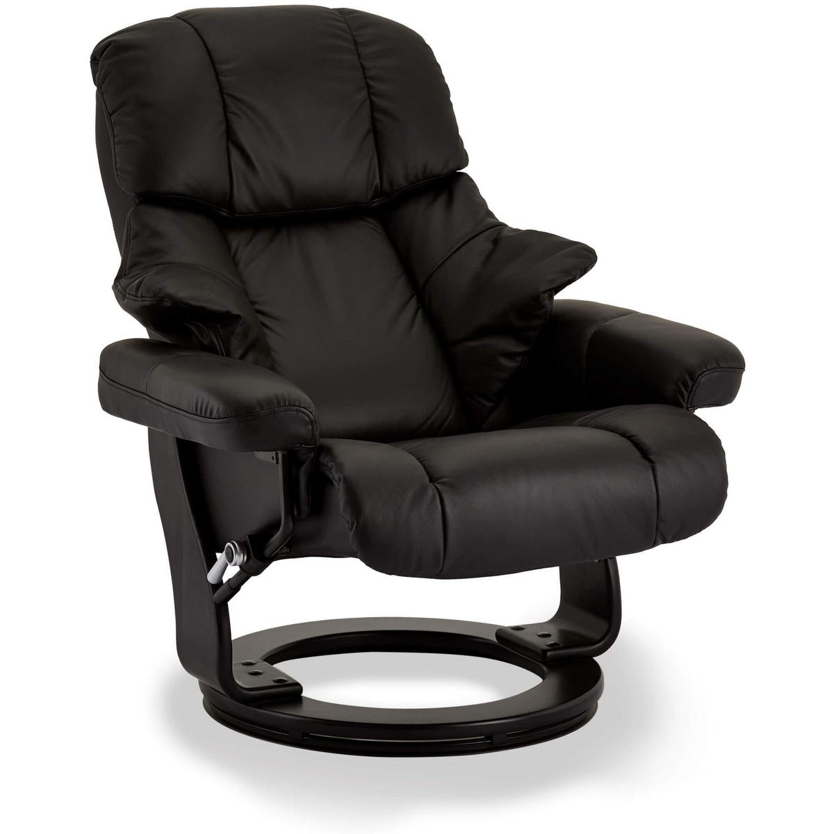 RELAXSESSEL Echtleder Schwarz - Schwarz, Leder/Holz (83/107/88cm) - Furnhouse