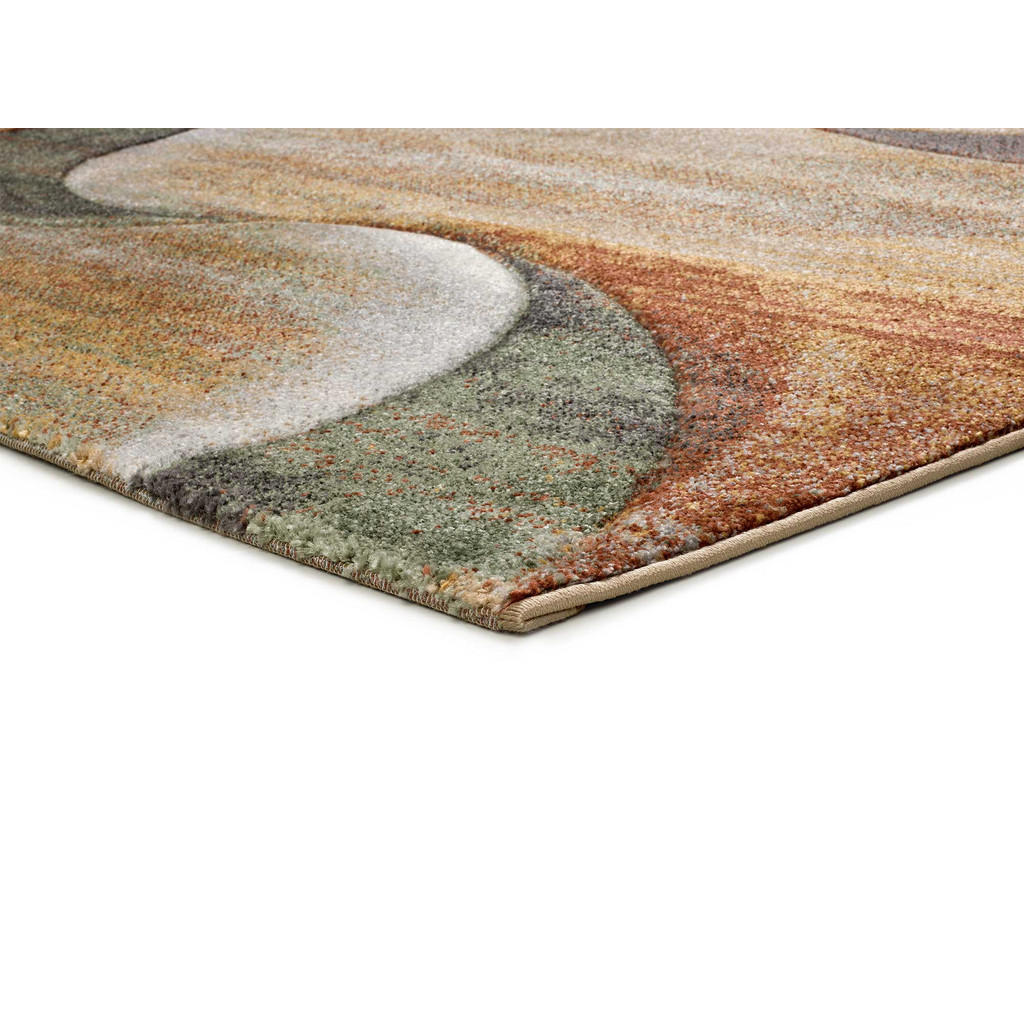 Thumbnail - Atticgo Webteppich, Terra cotta, Orange, Grün, Textil, Abstrakt, Rechteckig, 120x170 cm, Oeko-Tex® Standard 100, für Fuß...