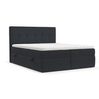 BOXBETT Mireo 140/200 cm Anthrazit im Riva Stoff - Anthrazit/Schwarz, Holz/Holzwerkstoff (140/200cm) - AltaBeds