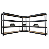 ECKREGAL SparSet mit 2x Schwerlastregal Dino 180 x 200 x 60 cm Schwarz - Schwarz, Metall (290/180/60cm) - PROREGAL