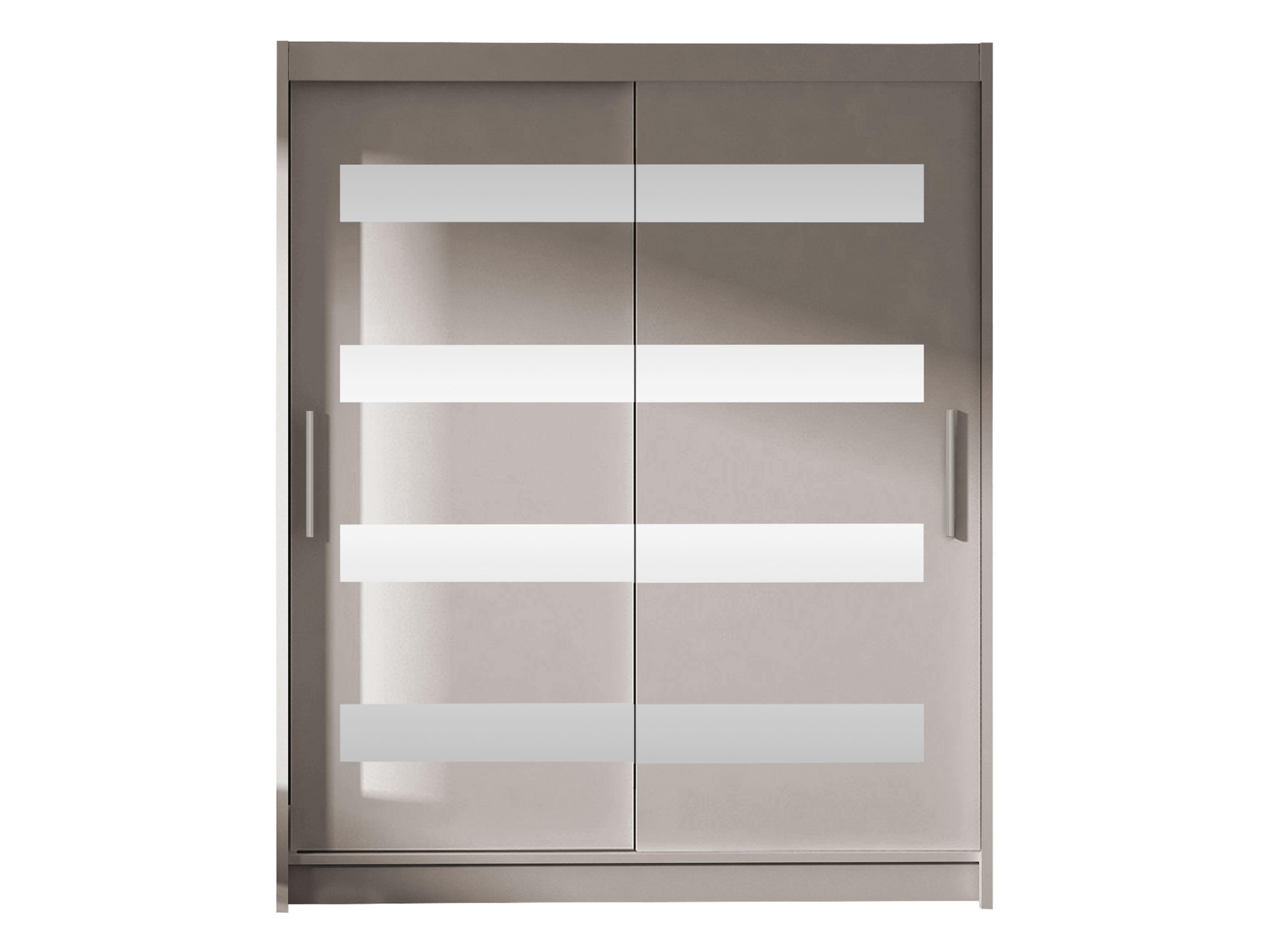 SCHWEBETÜRENSCHRANK Westa XIII - Kaschmir/Silberfarben, Holzwerkstoff/Metall (150/200/58cm) - MIRJAN24