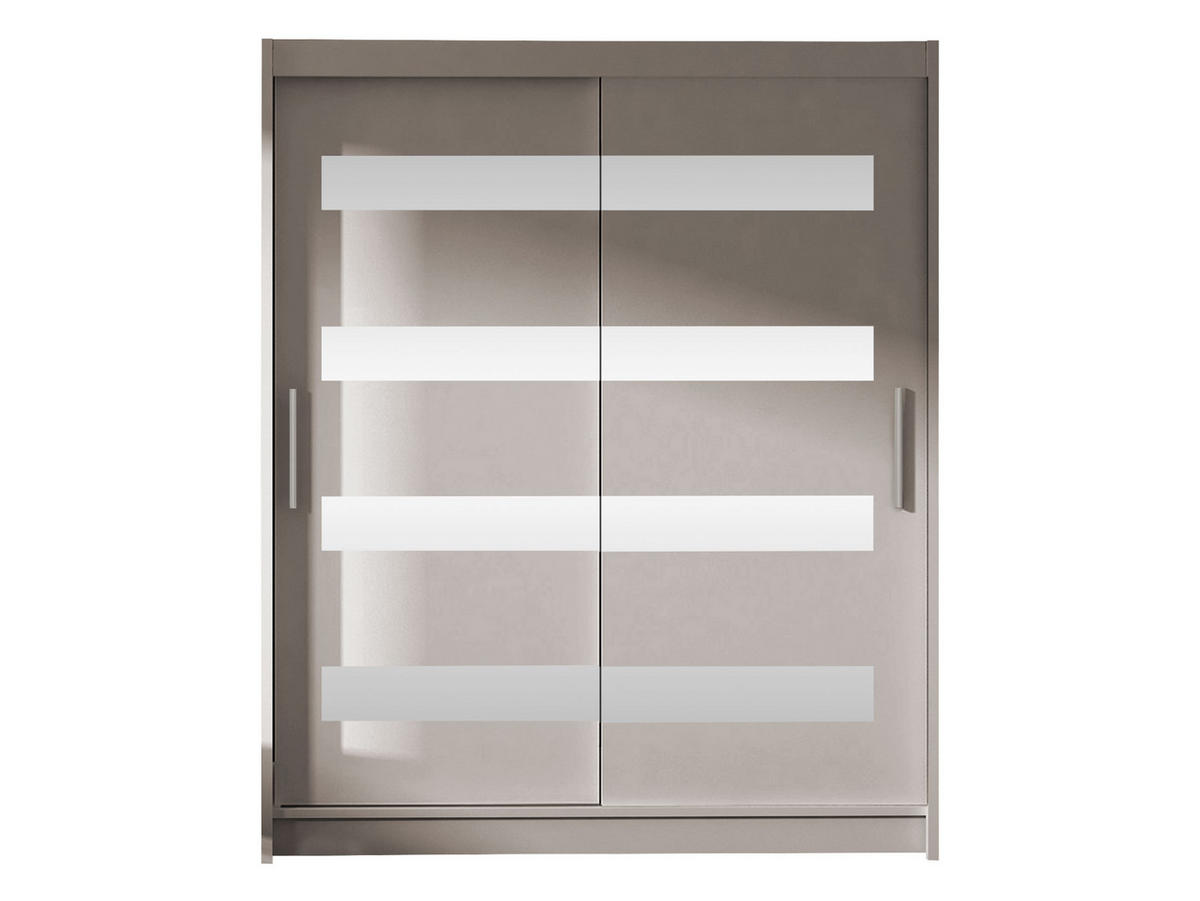 SCHWEBETÜRENSCHRANK Westa XIII - Kaschmir/Silberfarben, Holzwerkstoff/Metall (150/200/58cm) - MIRJAN24