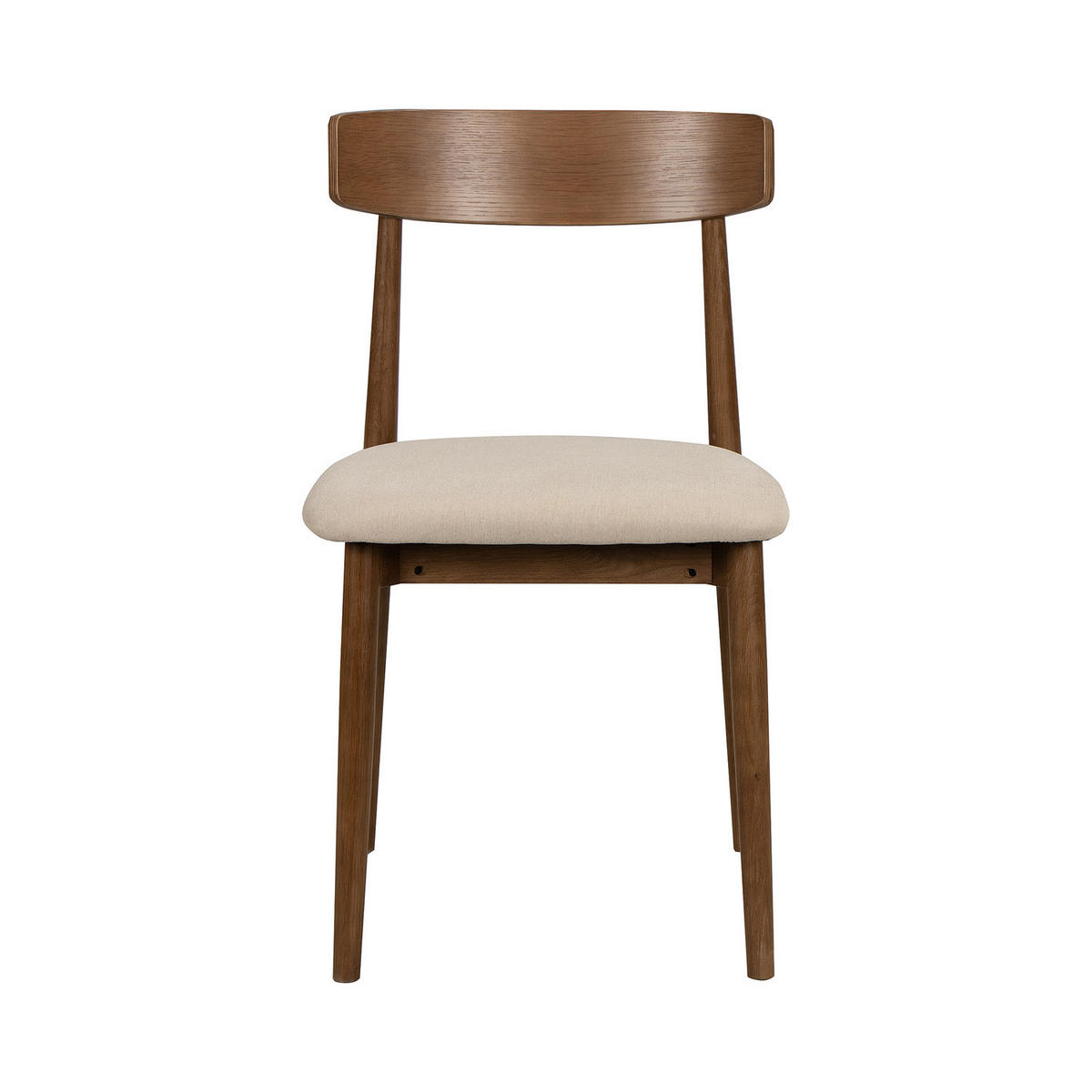 ESSZIMMERSTUHL - 2er-Set - Eiche massiv / Beiger Webstoff - Eichefarben/Beige, Holz/Textil (47/78/51cm) - home24