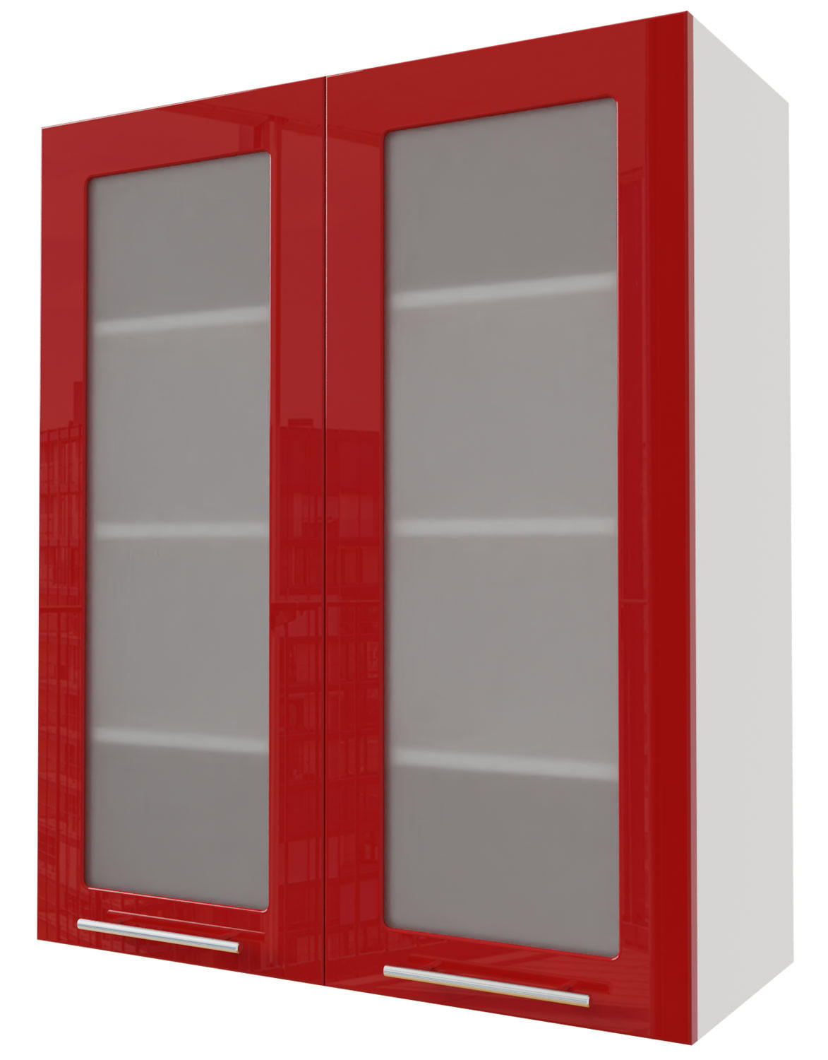 Feldmann-Wohnen Hängeschrank Rot, Weiß 80x96x32.5 cm