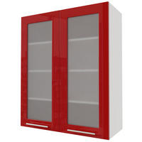 HÄNGESCHRANK Brerra W4S/80 Weiß / RAL 3002 karminrot Hochglanz 80 / 32,5 / 96cm - Rot/Weiß, Holz/Holzwerkstoff (80/96/32.5cm) - Feldmann-Wohnen
