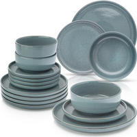 TAFELSERVICE KAIRO OCEAN - 36 teilig aus Steingut 12 Personen - Blau, Stein (50/30/80cm) - Sänger
