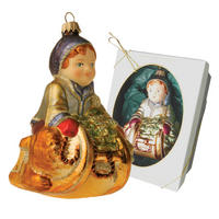 CHRISTBAUMSCHMUCK Viktorianisch Schlittenfahrer Lennart Mehrfarbig 12cm (Glas / 1 Stk.) - Multicolor, Glas (8/12/7cm) - Krebs Glas Lauscha