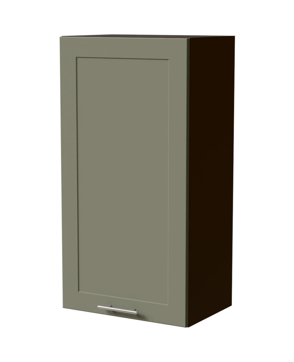 HÄNGESCHRANK Oslo W4/50 Lava / Reed Green Matt 50 / 32,5 / 96cm - Dunkelgrau/Grün, Holz/Holzwerkstoff (50/96/32.5cm) - Feldmann-Wohnen