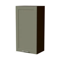HÄNGESCHRANK Oslo W4/50 Lava / Reed Green Matt 50 / 32,5 / 96cm - Dunkelgrau/Grün, Holz/Holzwerkstoff (50/96/32.5cm) - Feldmann-Wohnen
