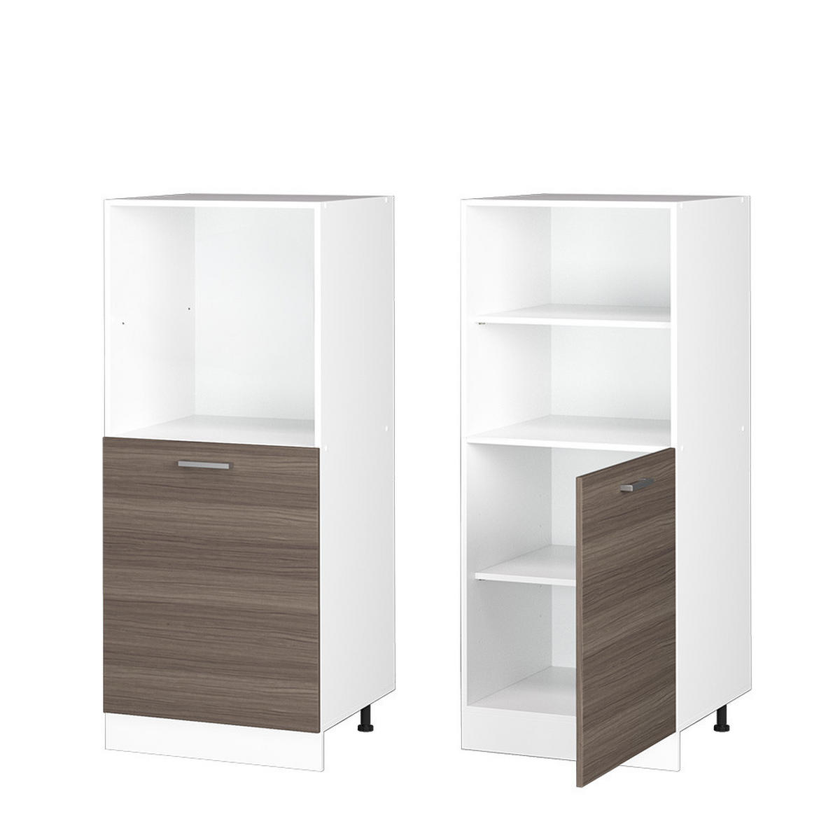 HERDUMBAUSCHRANK R-Line Edelgrau 60 cm - Weiß/Grau, Holzwerkstoff (60/143/57cm) - Vicco