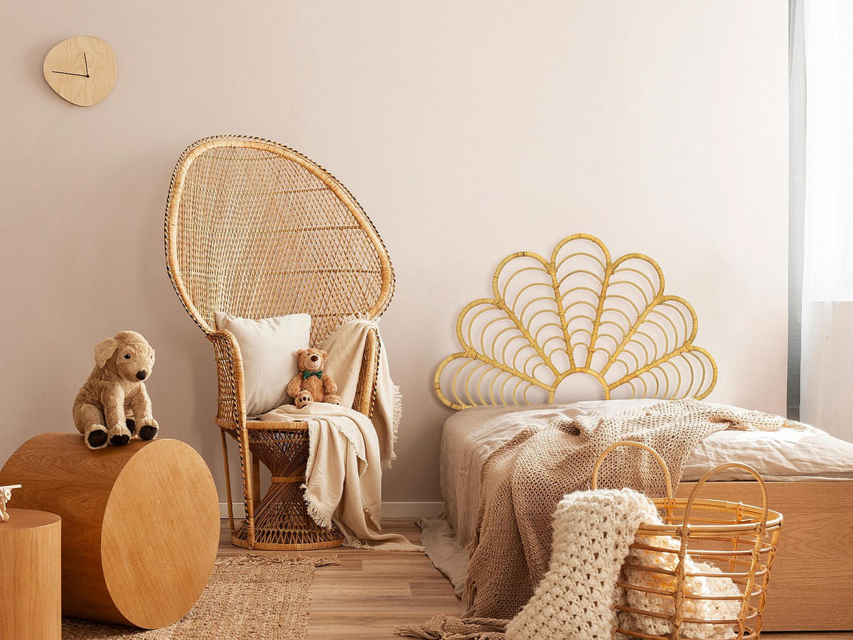 BETT-KOPFTEIL 110 cm - Rattan - Holzfarben - FLOSIA - Naturfarben, Holzwerkstoff (110/116/4cm) - Vente-Unique