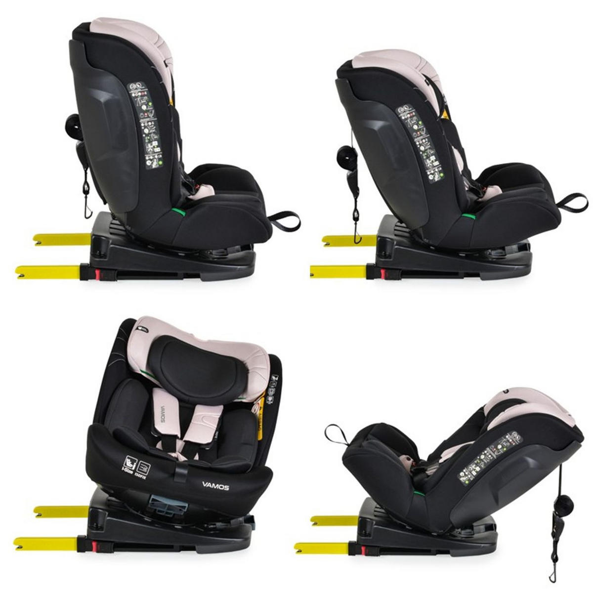 KINDERSITZ Vamos i-Size rosa (40-150cm) Gruppe 0/1/2/3 Isofix Top Tether Gurt - Rosa, Kunststoff (45/69/56cm) - Moni