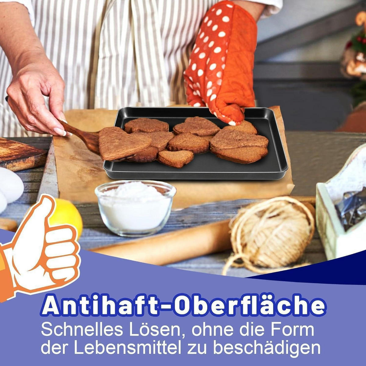 BACKBLECH 2er Set Antihaftbeschichtet 40.5 x 30.5 cm - Schwarz, Metall (17.7/2.5/23.7cm)