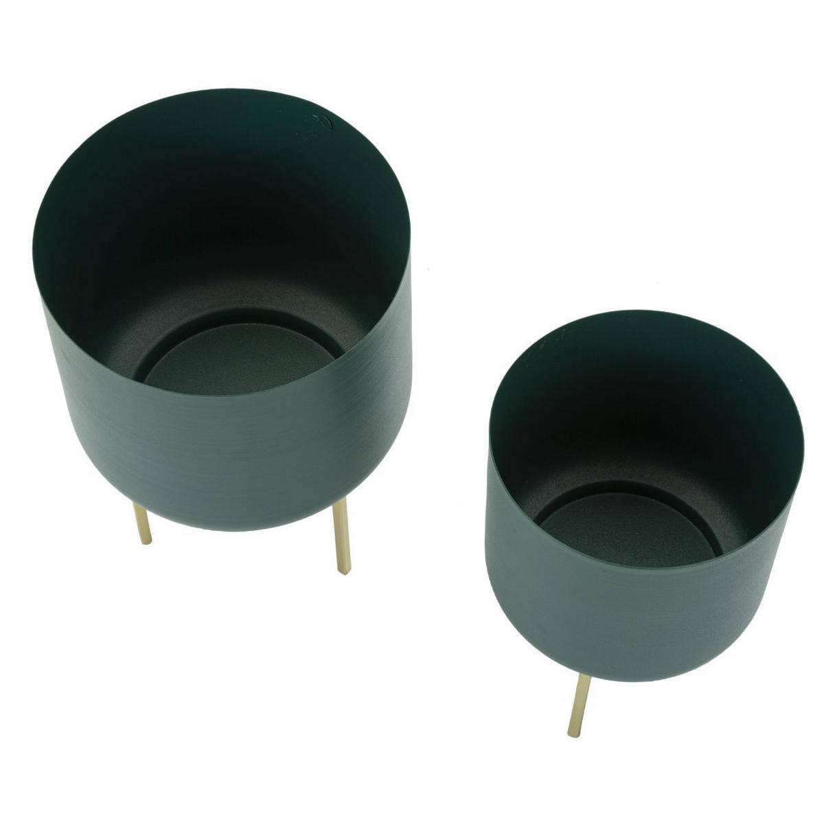 ÜBERTOPF Greent 2er-Set - Grün, Metall (20/29cm) - Mauro Ferretti