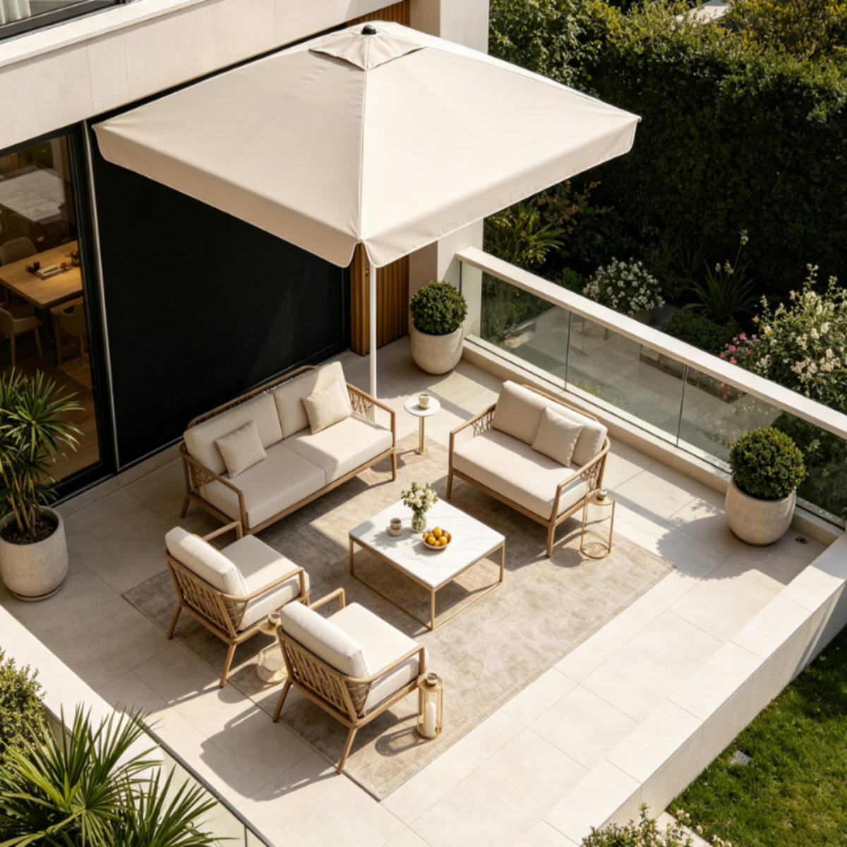 SONNENSCHIRM, Creme, UPF ≥ 50+, 200 × 240 cm - Beige, Kunststoff (200/200cm) - Weltevree